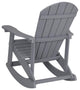 Savannah All-Weather Poly Resin Wood Adirondack Rocking Chair, Light Gray