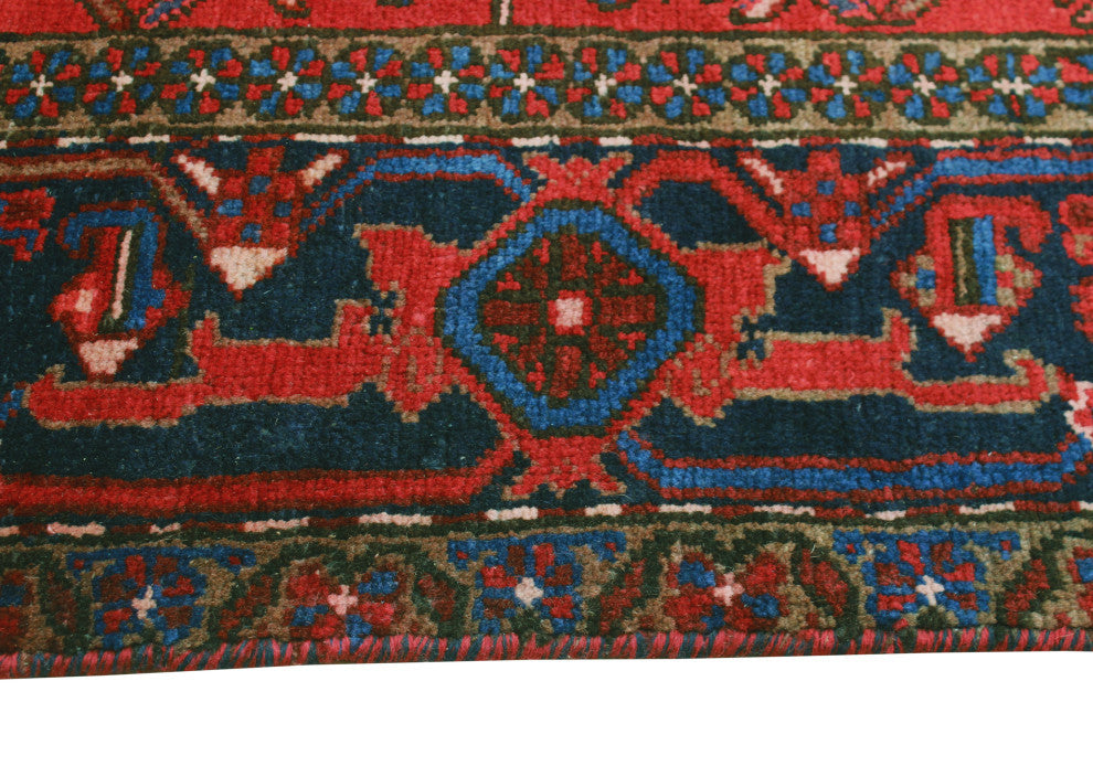 Fine Vintage Heriz Masamba Red/Navy Rug, 7'5 x 9'11