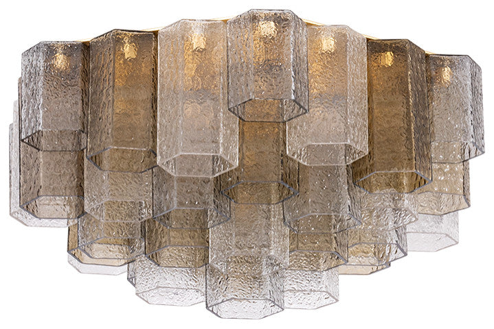 Corbett Lighting Helsinki Semi Flush, Vintage Gold Leaf, 26"Dx12.25"H