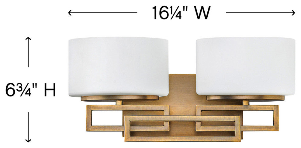 Hinkley Lanza Small Two Light Vanity, Brushed Bronze