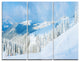 "Panoramic Winter Mountain" Photo Metal Wall Art, 3 Panels, 36"x28"