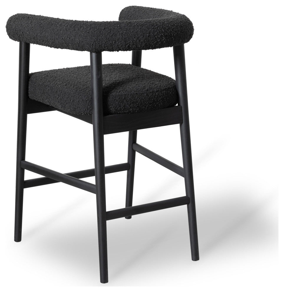 Spara Boucle Counter Stool, Black