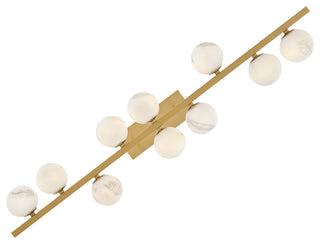 Fredrick Ramond Selene Large Ten Light Linear, Lacquered Brass