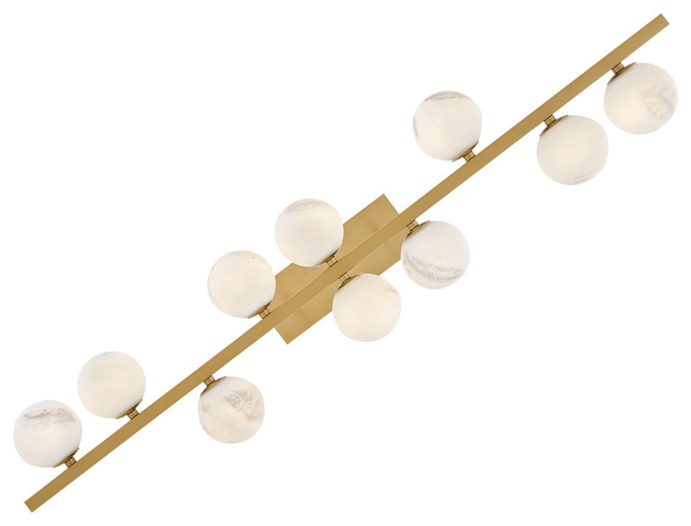 Fredrick Ramond Selene Large Ten Light Linear, Lacquered Brass