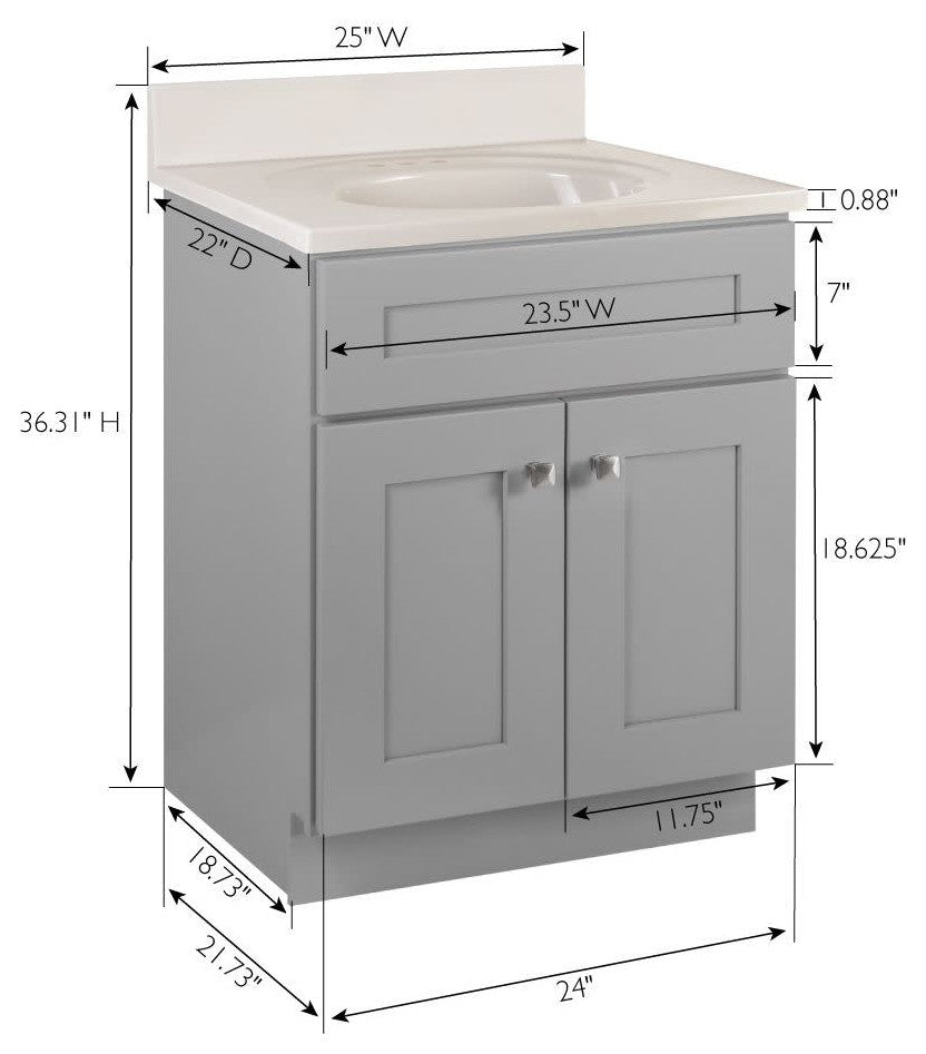 Design House 597575 Brookings 25" - Gray