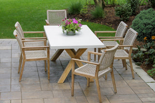 7-Piece Ivory Composite and Eucalyptus Wash Dining Set