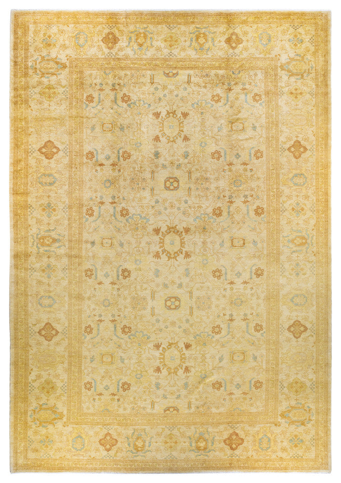 Eclectic, One-of-a-Kind Hand-Knotted Area Rug  - Ivory, 12' 0" x 18' 1"