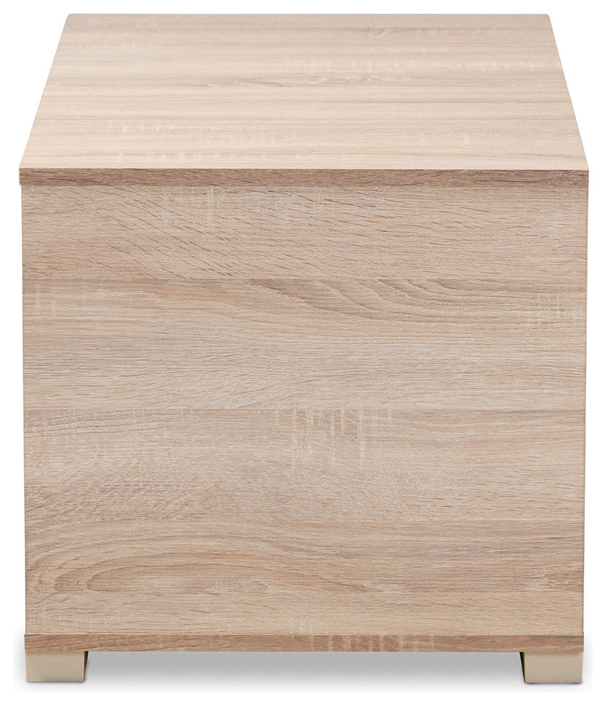 Lorrin Modern and Contemporary Oak 2-Door Wood Cat Litter Box Cover House