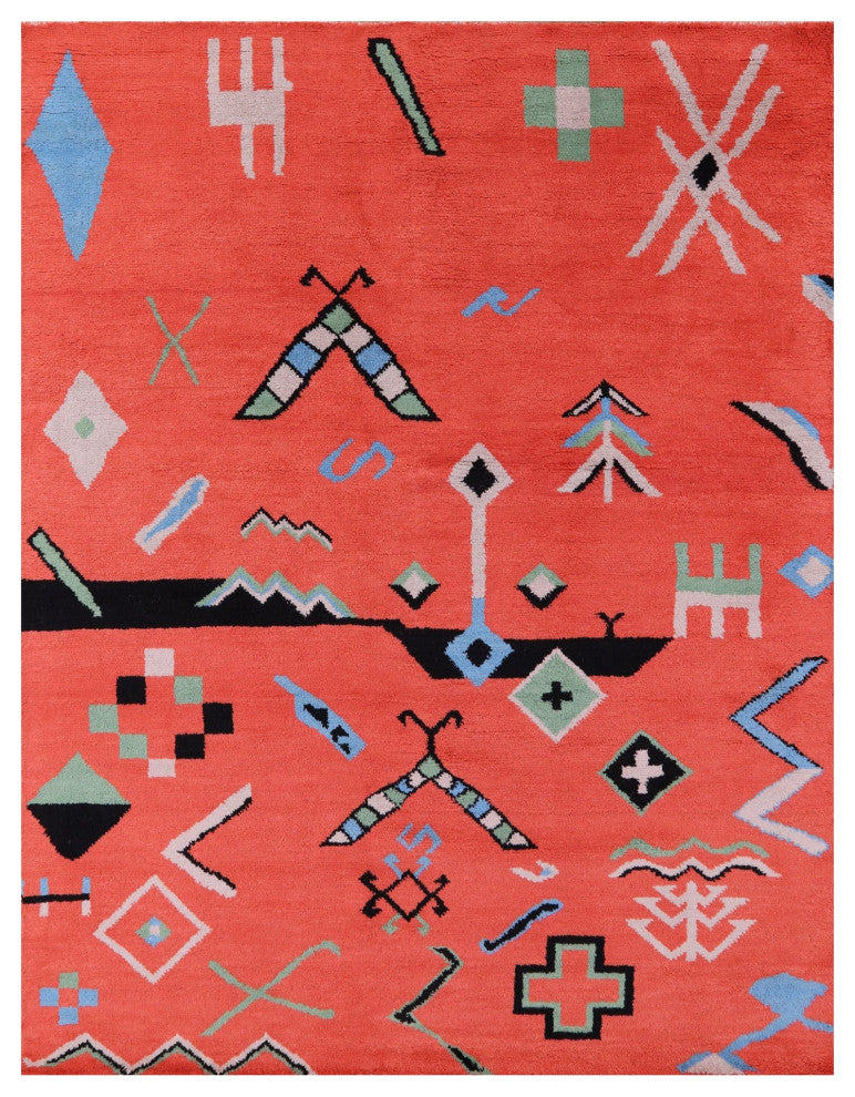 8' 0" X 10' 2" Moroccan Hand-Knotted Wool Rug - Q13109