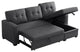 Pemberly Row Transitional Fabric Reversible Sleeper Sectional Sofa in Dark Gray