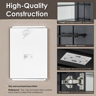 Ostaria Surface-Mount/Reccessed LED Lighted Bathroom Medicine Cabinet, 24"