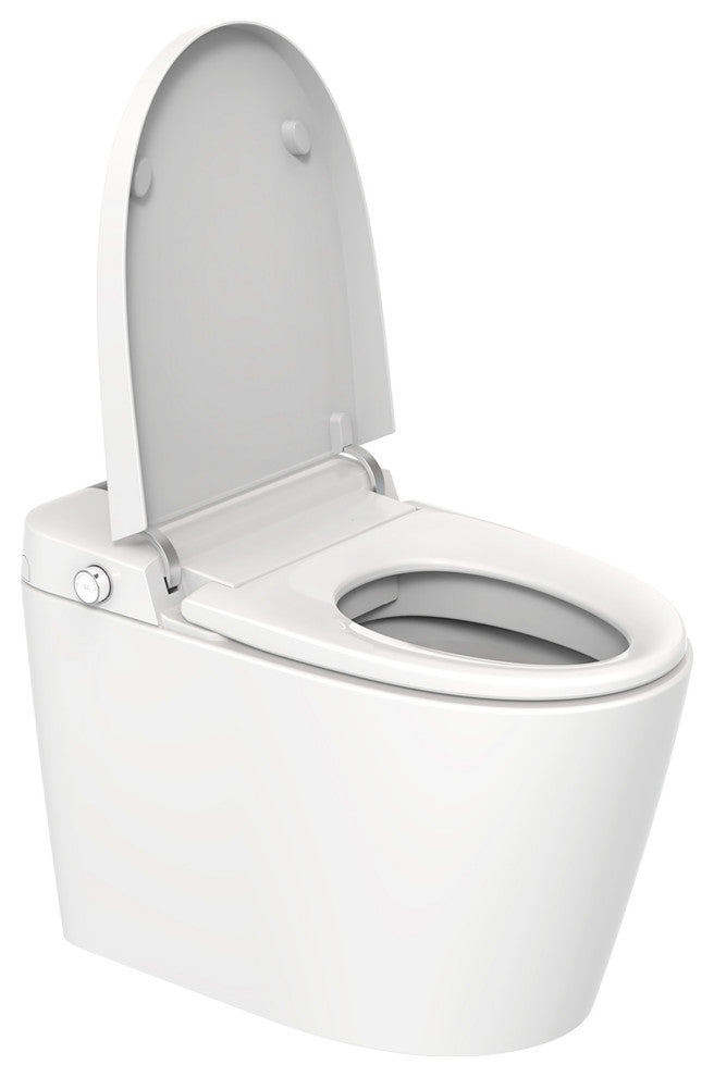 Multifunction Single Flush Ceramic Smart Toilet, Heated Seat