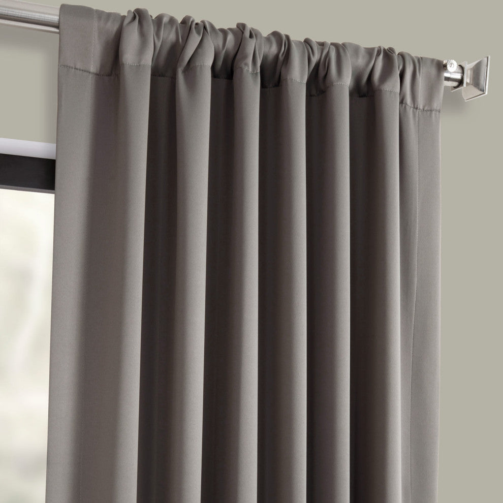 Neutral Gray Room Darkening Curtain, Set of 2, 50"x120"