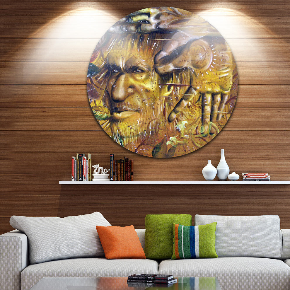 Sylvan, Portrait Digital Art Large Disc Metal Wall Art, 11"