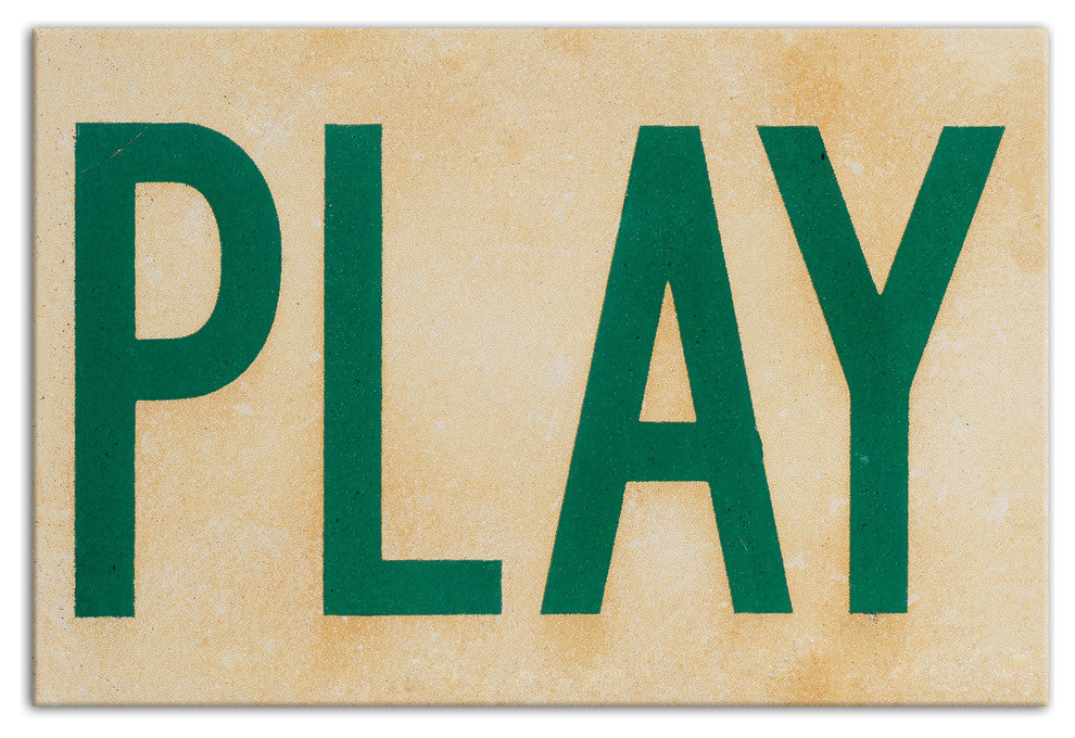Play Tennis Sign 12"x18" Print on Canvas