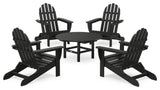 Folding Adirondack 5-Piece Conversation Group, Black