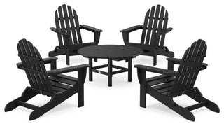 Folding Adirondack 5-Piece Conversation Group, Black
