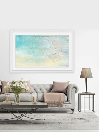 "Distand Beachgoers" Framed Painting Print, 18"x12"