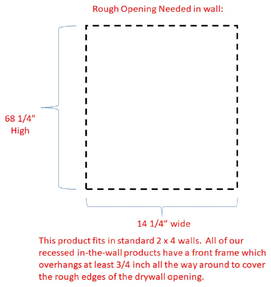 Chadwick Recessed White Enamel Medicine Cabinet 71h x 15.5w x 3.5d