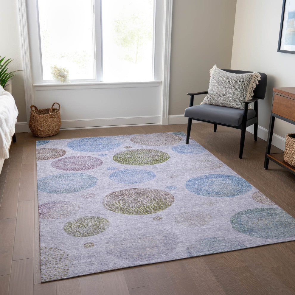 Machine Washable Indoor/Outdoor Chantille ACN1897 Violet 9' x 12' Rug