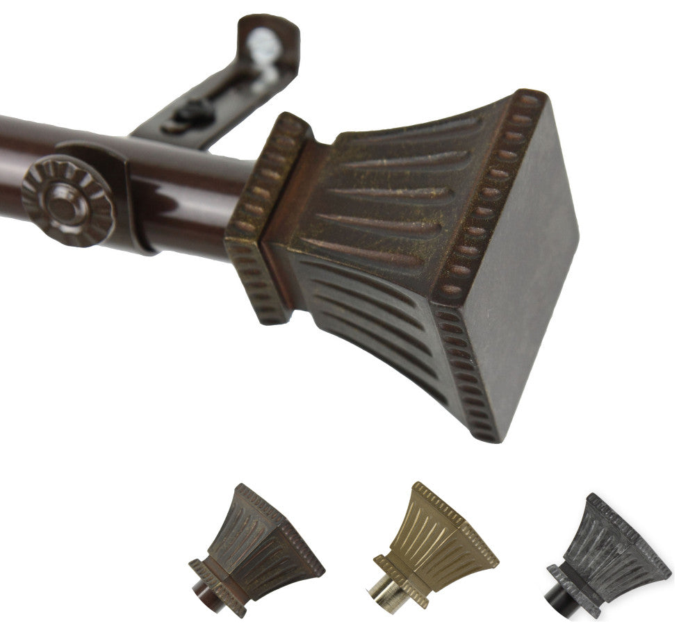 Aldo 13/16 inch dia. Curtain Rod, Cocoa, 28"-48"