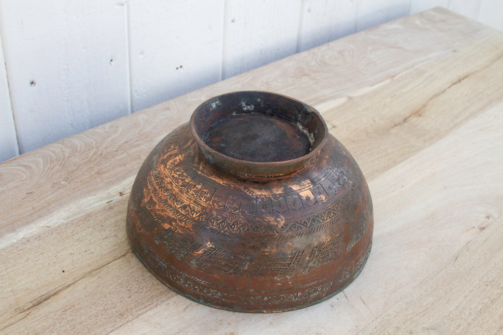 19th Century Indian Copper Bowl