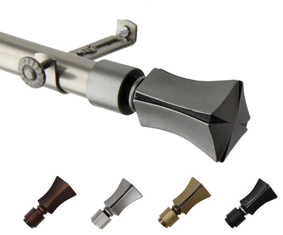Francis 13/16" Diameter Curtain Rod, Satin Nickel, 18-28"