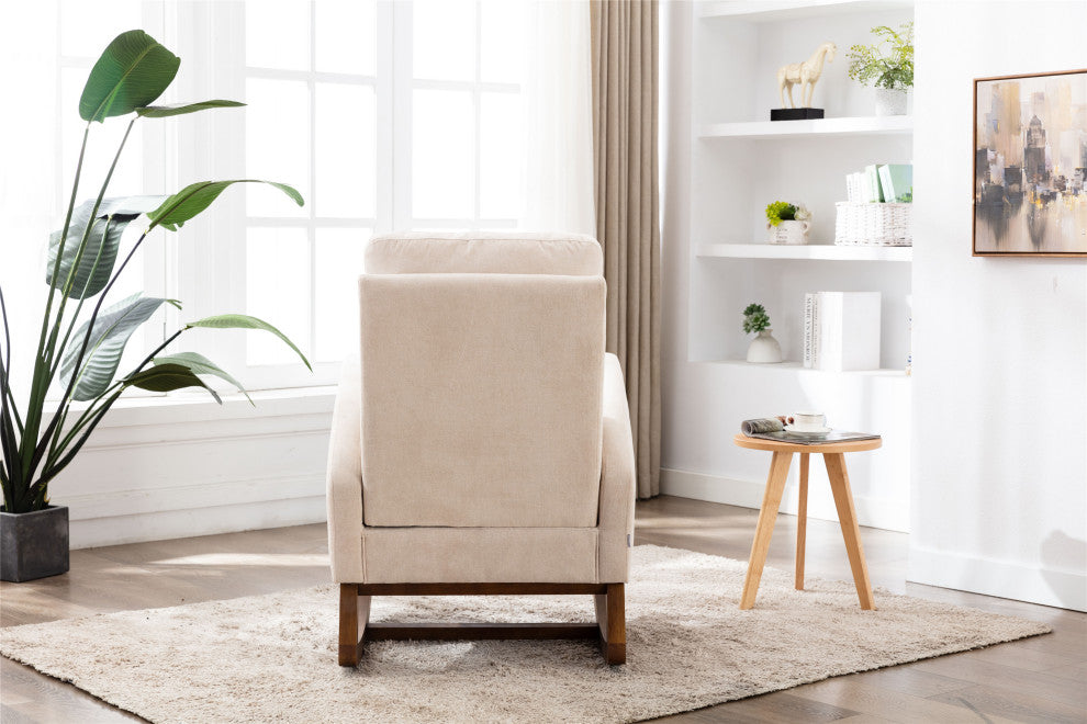 Gewnee Recliner Armchair with Wood Legs and Side Pocket