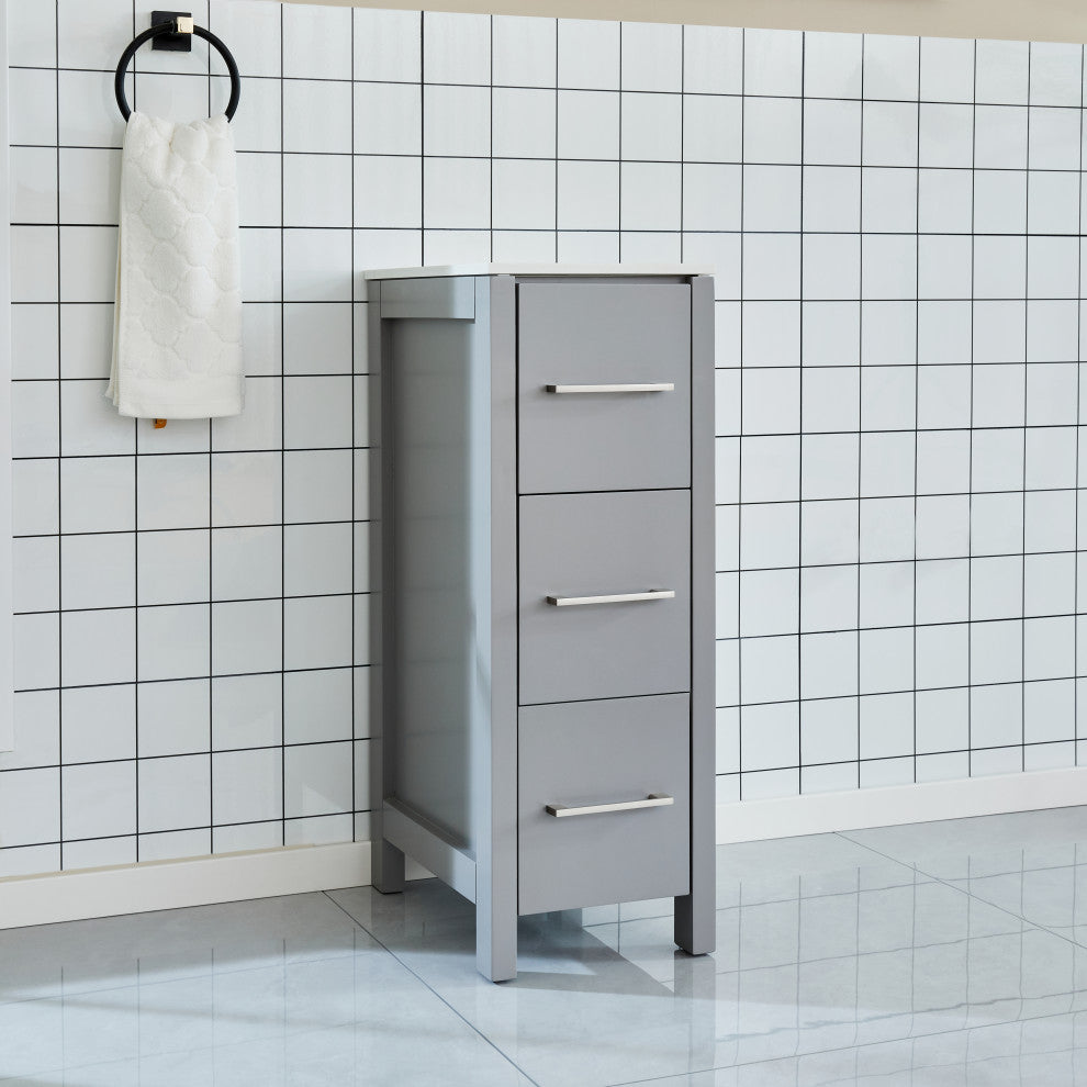Vanity Art Vanity Cabinet, 12", Gray
