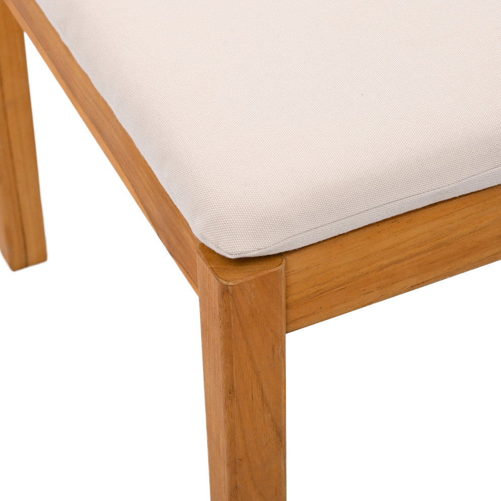 Safavieh Couture Indoor-Outdoor Mayaguana Teak Dining Chair, Natural/White