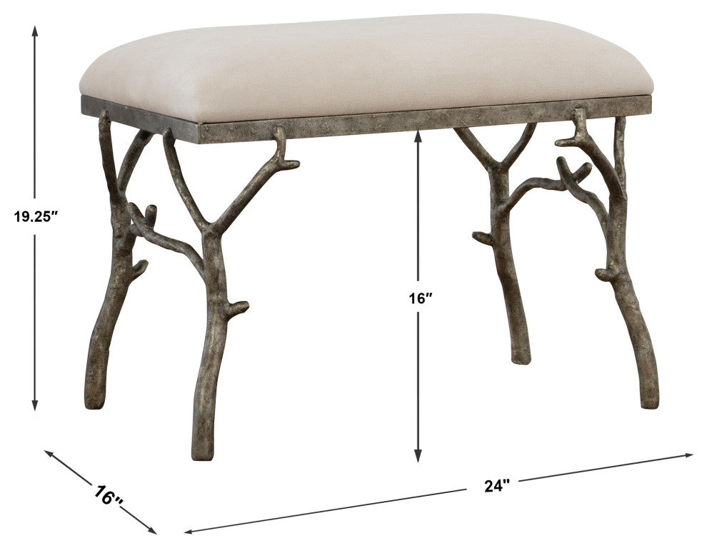 Uttermost Lismore Small Fabric Bench