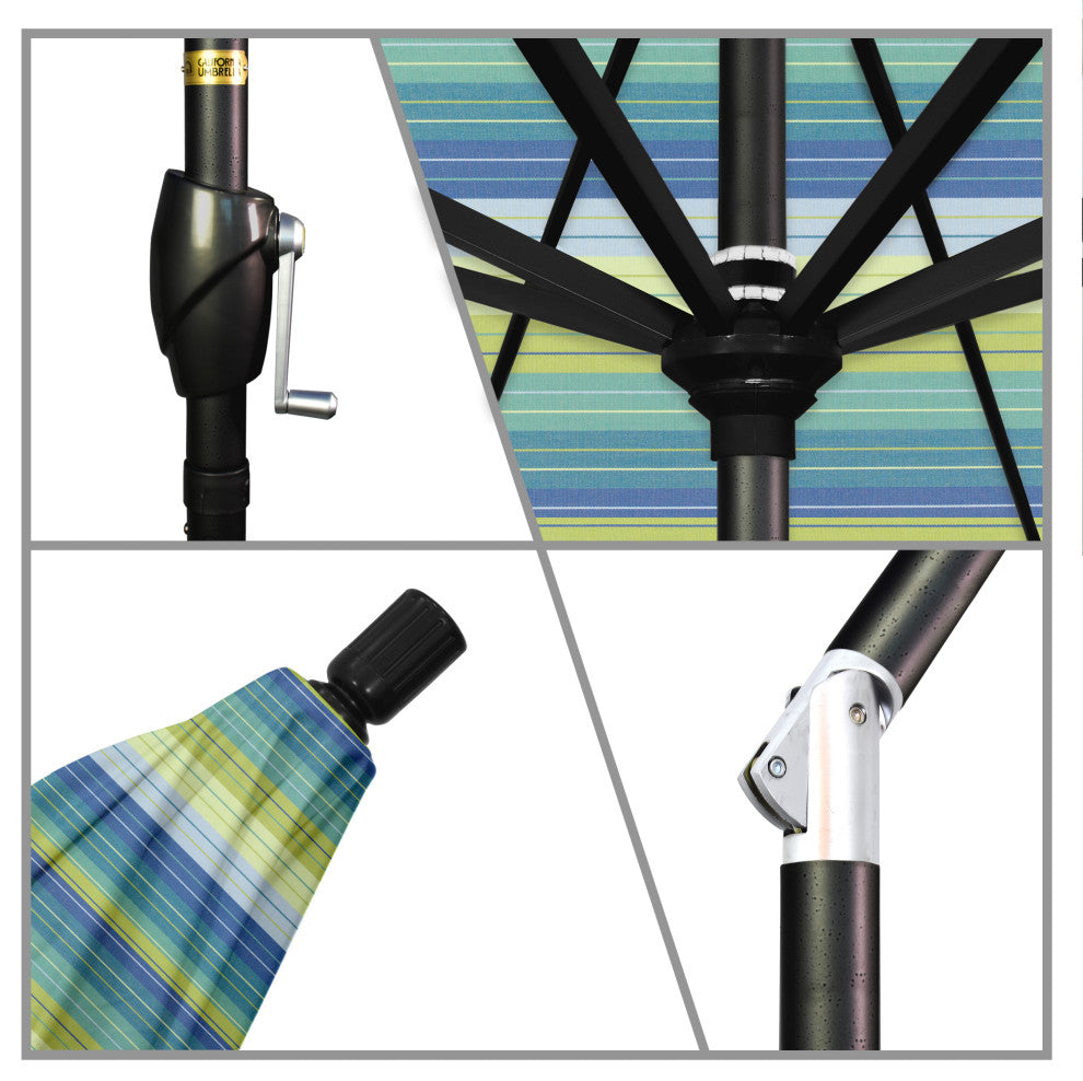 9' Aluminum Umbrella Push Tilt, Seville Seaside