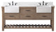 Wesley 72" Bathroom Vanity, Weathered Natural