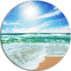 Vibrant Summer Sea At Daylight, Modern Beach Round Wall Art, 36"