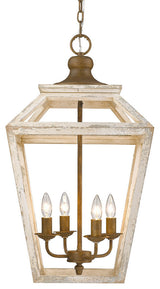 Golden Lighting 0839-4P Haiden 4 Light 16"W Taper Candle Pendant - Burnished