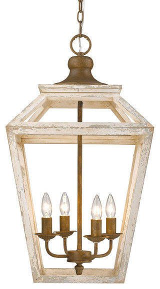 Golden Lighting 0839-4P Haiden 4 Light 16"W Taper Candle Pendant - Burnished