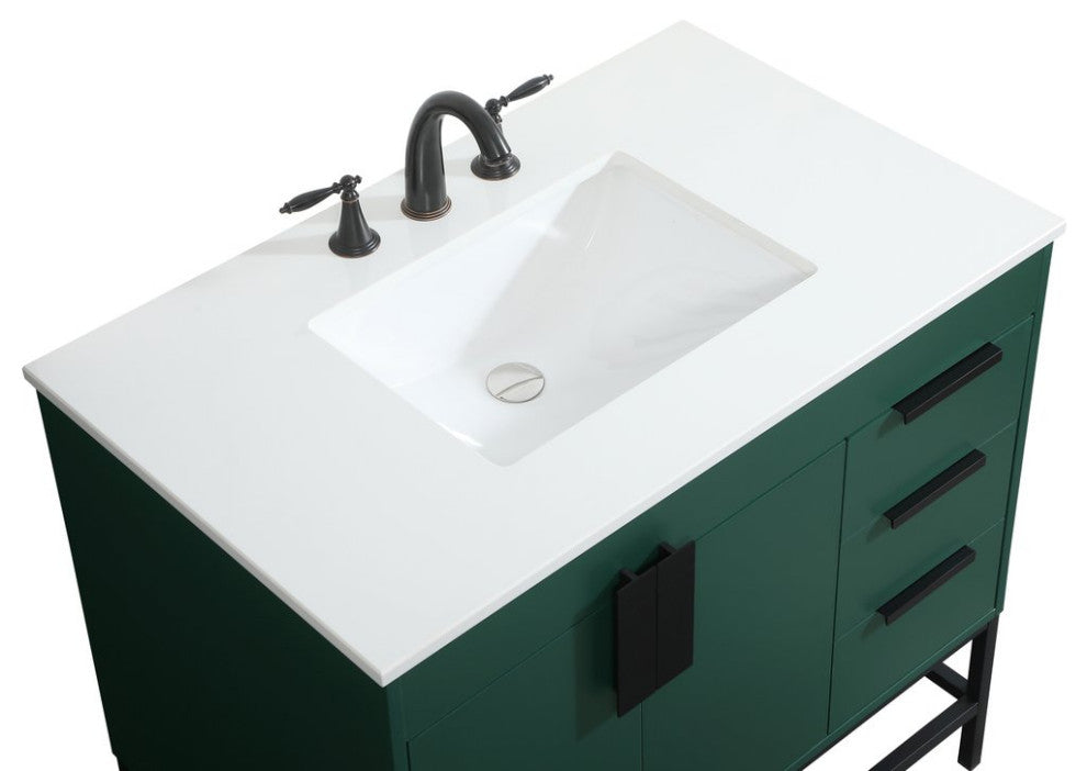 Home Living 22" Modern Green-Light Bathroom Vanity