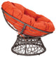 Papasan Chair, Orange/Gray