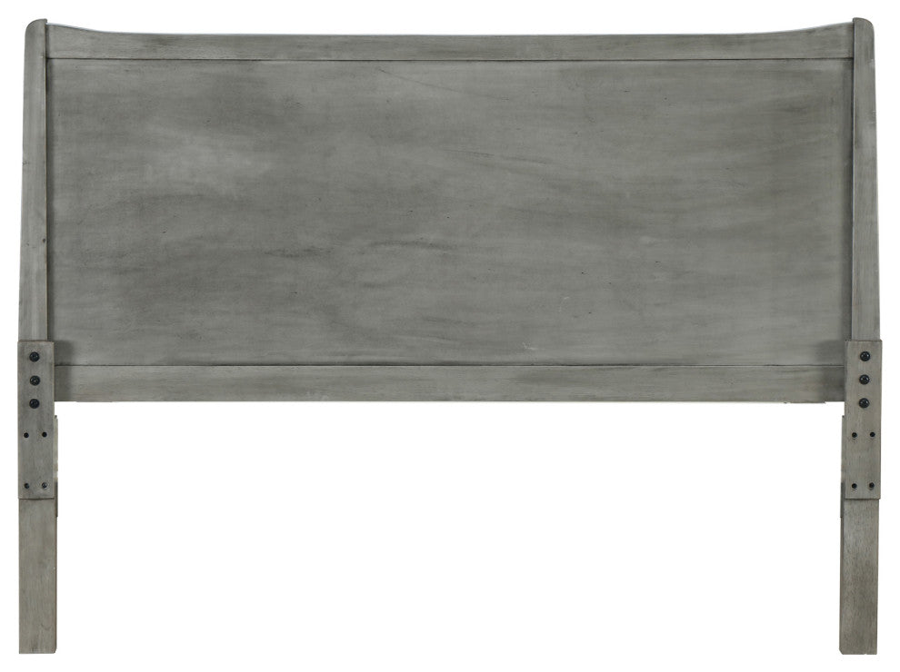 Agatha Rustic Wooden Queen Platform Bed, Rustic Gray