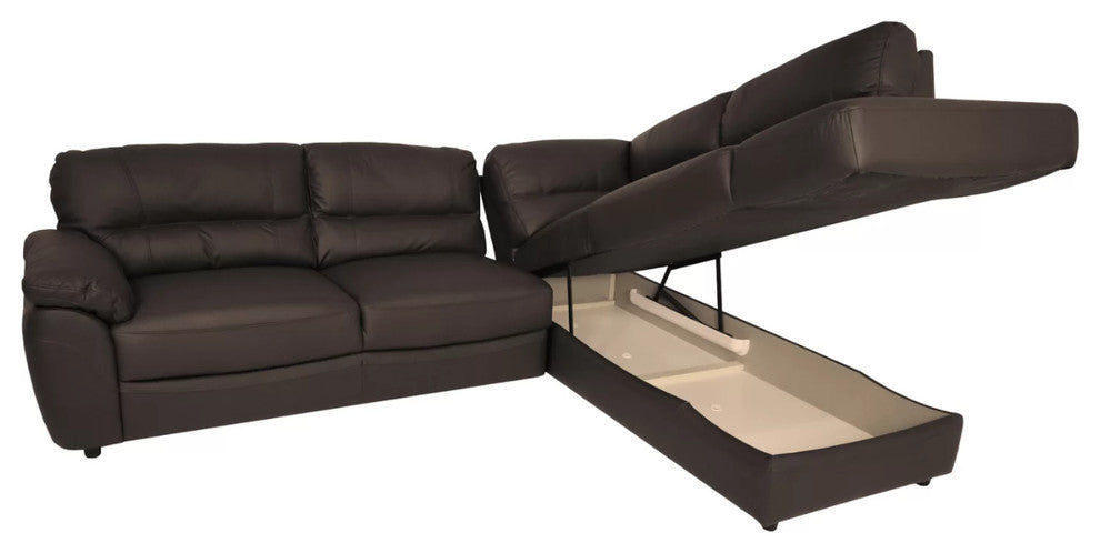 Baltica Natural Leather Sectional Sleeper Sofa, Right Corner