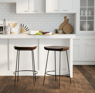 Raja Contoured Stool, Chestnut/Black