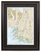 Poster Size Framed Nautical Chart, Head of St. Clair River, 25x36