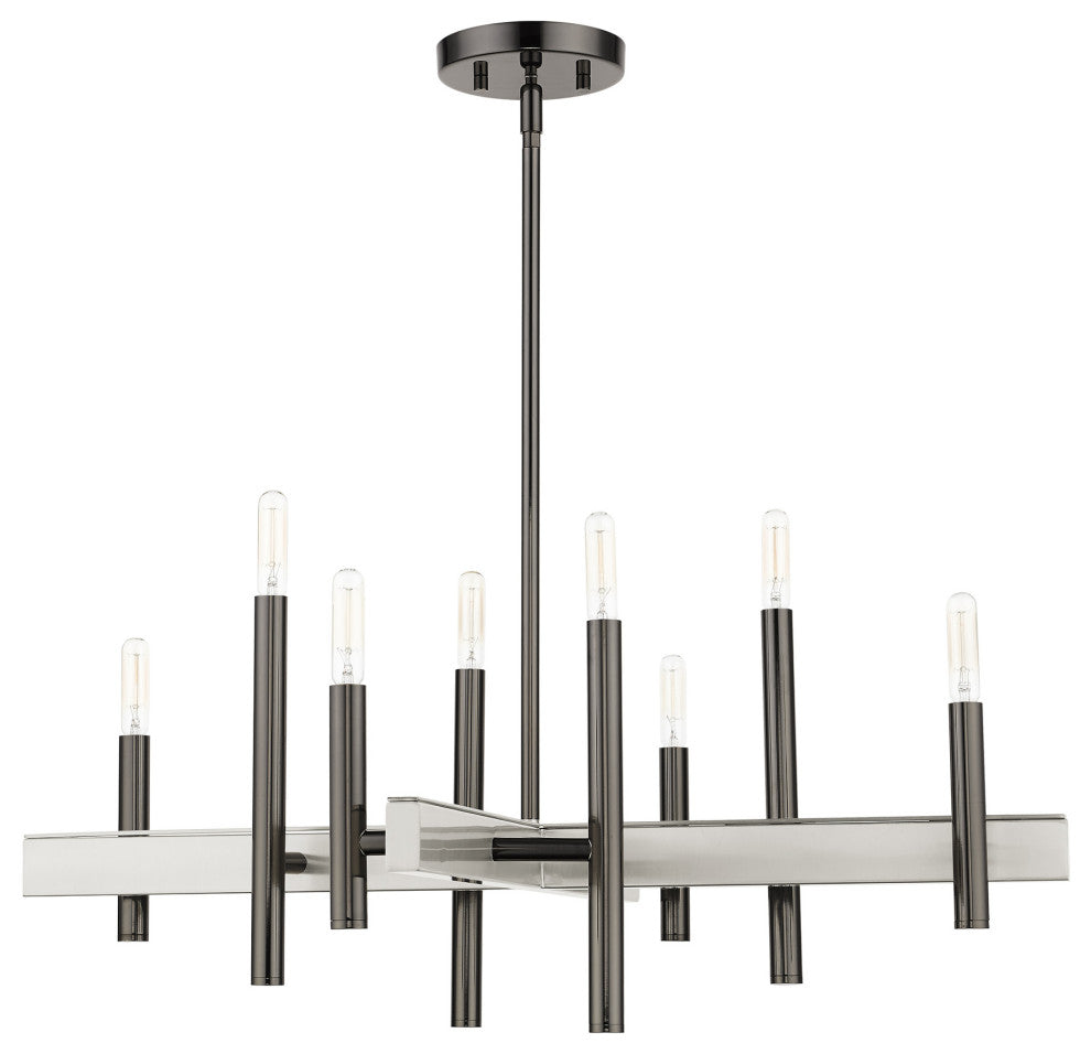 Black Chrome Mid Century Modern, Urban, Scandinavian, Minimal Chandelier