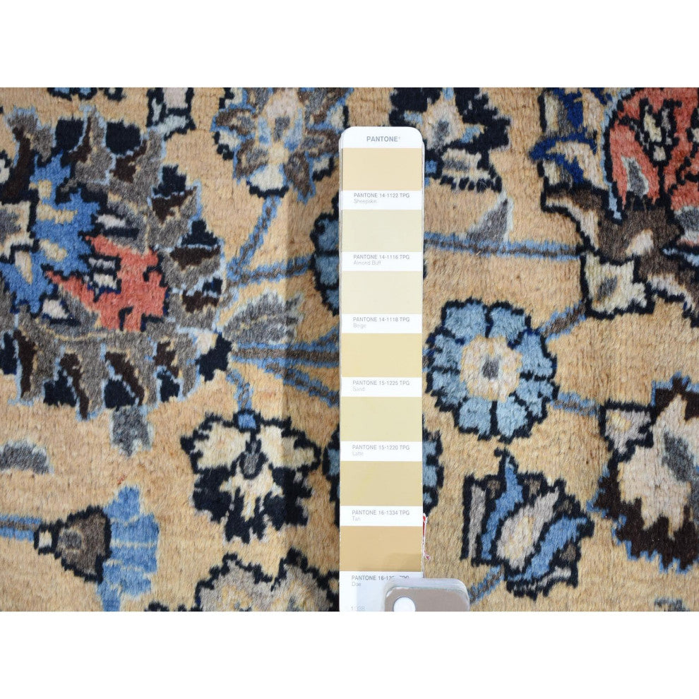Ivory Antique Persian Mashad Hand Knotted 100% Wool Oversized Rug 11'9" x 16'4"
