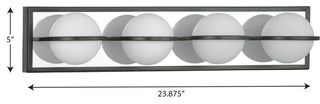 Pearl LED 4-Light Opal Glass LED Modern Bath Vanity Light, Matte Black