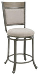 Linon Franklin Swivel Upholstered Counter Stool Steel Frame in Pewter