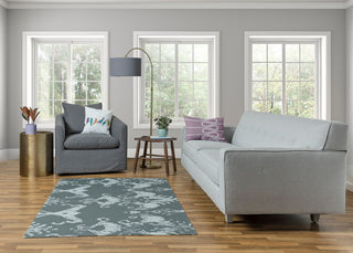 Victorian I-Kat Pattern Soft Chenille Area Rug, Charcoal, 4'x6'