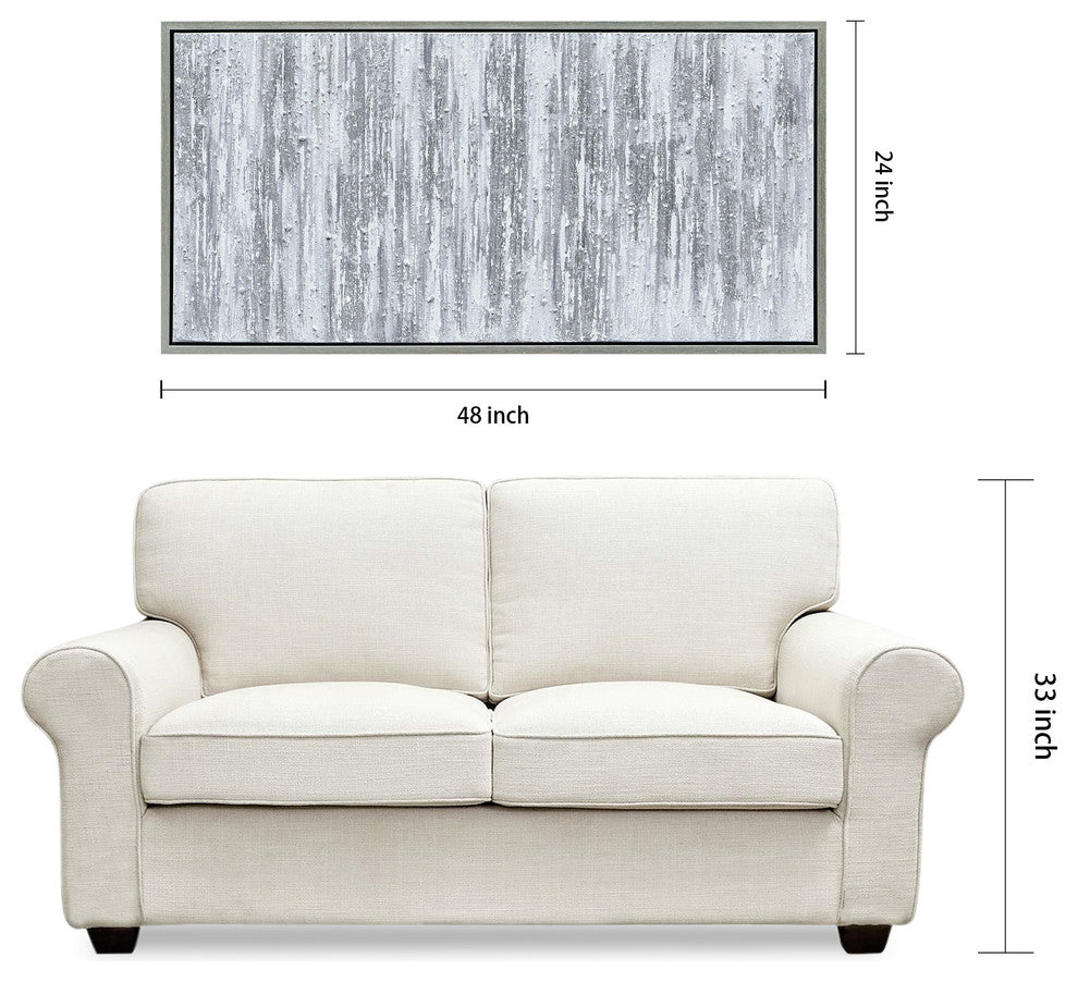 Silver Abstract Textured Metallic Hand Painted Wall Art by Martin Edwards
