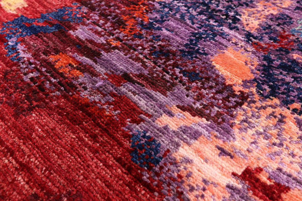 9' 5" X 13' 5" Modern Abstract Hand Knotted Wool Rug - Q12637