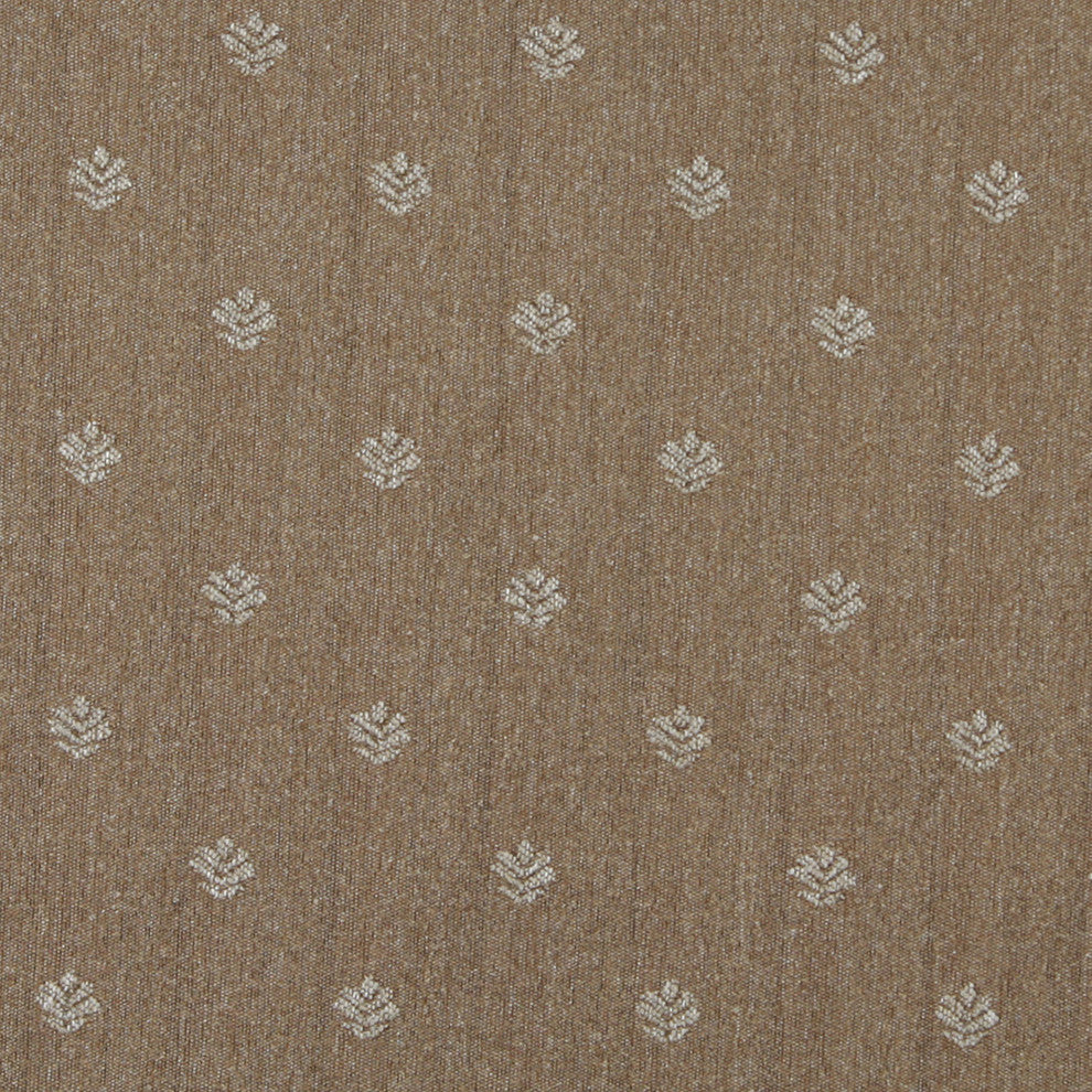 Light Brown And Beige, Leaves Country Style Upholstery Fabric By The Yard